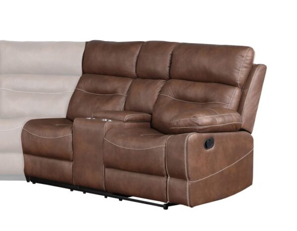 Rudger 3-Piece Manual Reclining Sectional, Chestnut - Image 5