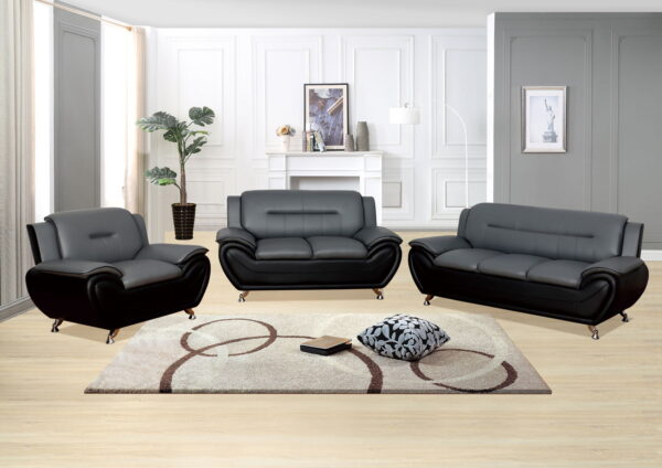 Generation Trade 3Pcs Gray / Black Metro Living Room Set