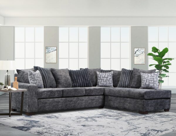 Delta 2865 Galactic Charcoal Chaise Sectional