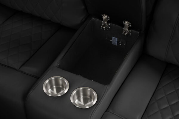 Bravo Black Power Reclining Sectional Sofa With Bluetooth Speake - Image 3