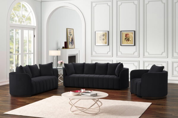 Generation Trade Black 3Pcs Vogue Living Room Set