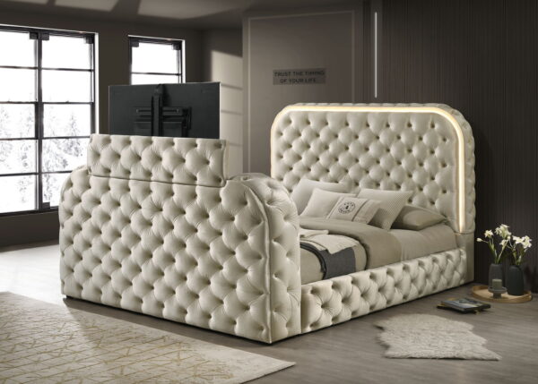 Generation Valentina "Cream Queen" Platform Upholstered Bed with storage