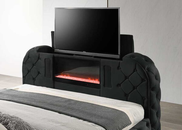 Generation Valentina "Black Queen" Platform Upholstered Bed with storage - Image 2